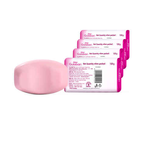 Buy Dabur Gulabari Pure Rose Soap 150 gm (Pack of 4) | Moisturizing Bathing Soap for Radiant Rose Glowing Skin & Body | Pure Rose Extract, Glycerine & Niacinamide | Long Lasting Fragrance | For Men & Women - Purplle