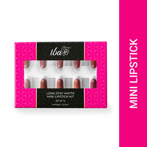 Buy Iba Long Stay Creamy Matte Micro Mini Lipstick Kit | Bullet Matte Lipstick Set | Highly Pigmented and Long Lasting | Hydrating & Moisturizing Mini Lipsticks Set for Women | Mini Lipstick Pack | (Set of 10) 12 gm (1.2 gm Each) - Purplle