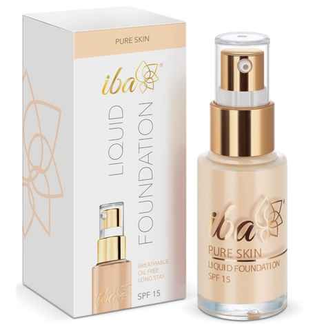 Buy Iba Pure Skin Liquid Foundation - Snow White, 30 ml | Full Coverage l Long Lasting | Lightweight l Oil Free Matte Finish | SPF 15 | Vegan & Cruelty Free - Purplle
