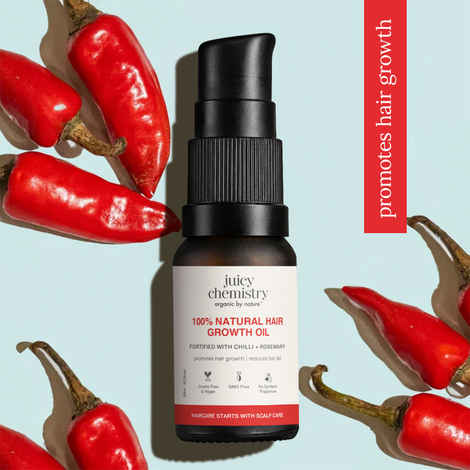 Buy Juicy Chemistry 100% Natural Hair Growth Oil Fortified with Chilli + Rosemary, 10 ml - Purplle