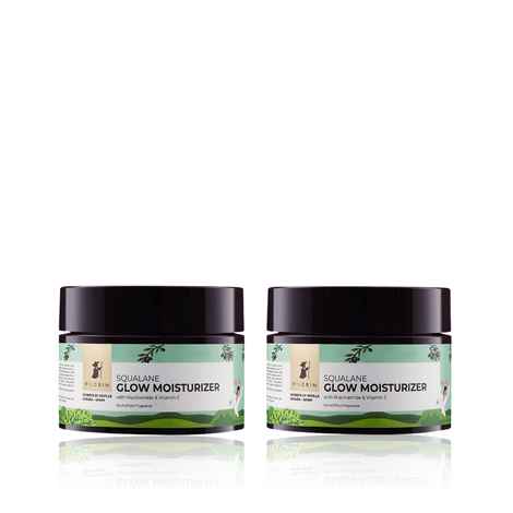 Buy Pilgrim Glow Moisturizer with Squalane – Pack of 2| Hydrating & Brightening Cream | Lightweight, Non-Sticky Formula | 100 gm| For All Skin Types | Men & Women - Purplle