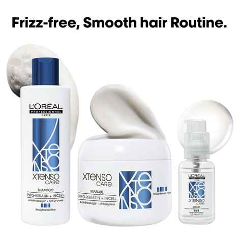 L'Oreal Professionnel Combo of Xtenso Care Shampoo + Xtenso Care Mask + Xtenso Care Serum | With Pro-Keratin and Incell (250 ml + 250 gm + 50 ml)Combo of 3