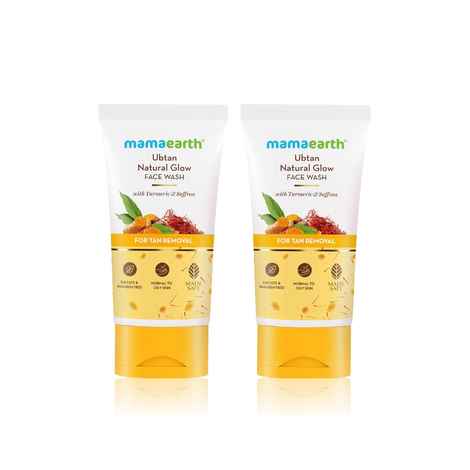 Buy Mamaearth Ubtan Natural Face Wash For all Skin Type with Turmeric & Saffron for Tan Removal 300 ml(pack of 2) - Purplle