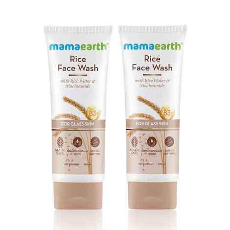 Buy Mamaearth Rice Face Wash with Rice Water & Niacinamide for Glass Skin (Pack of 2) (100 ml) - Purplle