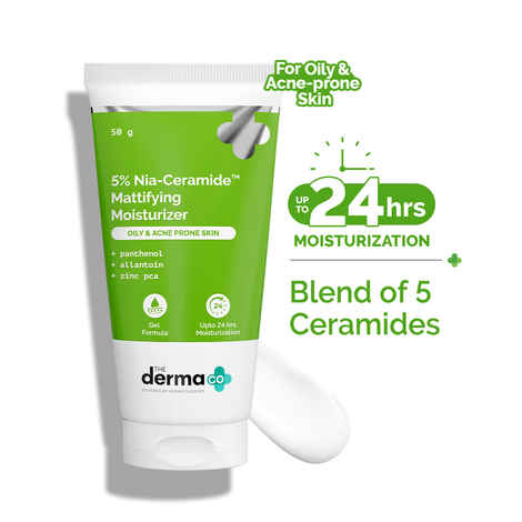 Buy The Derma co. 5% Nia-Ceramide Mattifying Moisturizer | 24hrs.Moisturization | Blend of 5 Ceramides | Strengthens Skin Barrier | For Oily & Acne-prone Skin (50 gm) - Purplle