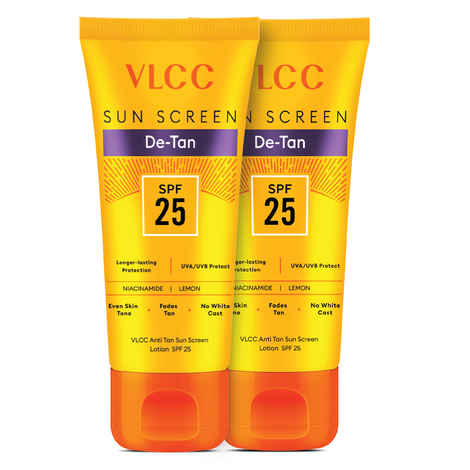 Buy VLCC De - Tan Sun Screen Lotion SPF 25 with Lemon Sun Defense (150 ml) Buy 1 Get 1 Free - Purplle