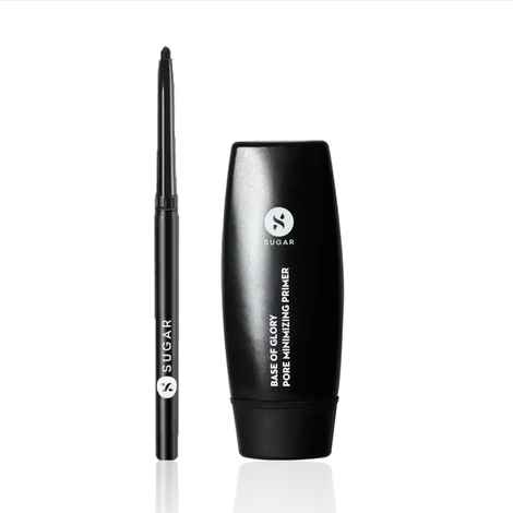 Buy Sugar Complete Look Combo - SUGAR Cosmetics Kohl of Honour Intense Kajal Black Out - 0.3 gm , SUGAR Cosmetics Base Of Glory Pore Minimizing Primer 30 ml Combo of 2 - Purplle