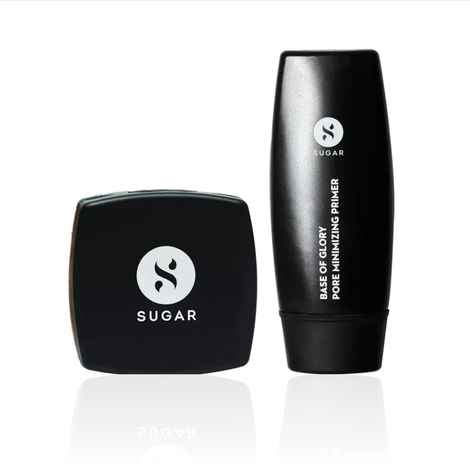 Buy Sugar Prep & Set Kit - SUGAR Cosmetics All Set To Go Translucent Powder For Face 7 gm, White , SUGAR Cosmetics Base Of Glory Pore Minimizing Primer 30 ml Combo of 2 - Purplle