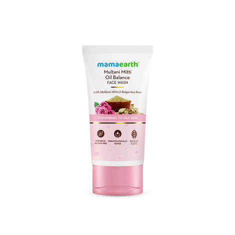 Buy Mamaearth Multani Mitti Oil Balance Face Wash with Multani Mitti & Bulgarian Rose for Normal to Oily Skin - 150 ml Balances Excess Oil Production | Gentle Cleansing Formula | Hydrates & Controls Acne - Purplle