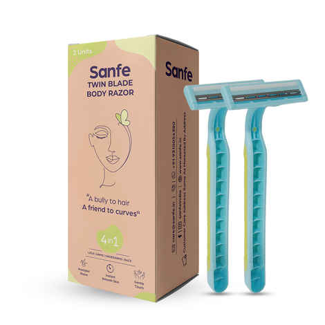 Buy Sanfe Disposable Hair Removal Razor For Women Perfect For Legs, Arms & And Bikini Line 2 Blade Shaving Razor With Aloevera Extract - Pack of 2 - Purplle