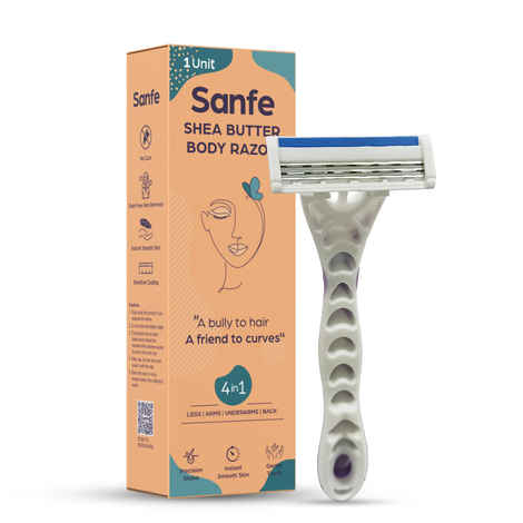 Buy Sanfe Shea Butter Body Razor | Pack of 1 | Gentle Shave for Women Hair Removal Routine | Hair Remover Tool for Smooth Grooming | Precision Shaving | Beauty Accessory for Legs, Arms, Underarms & Back - Purplle