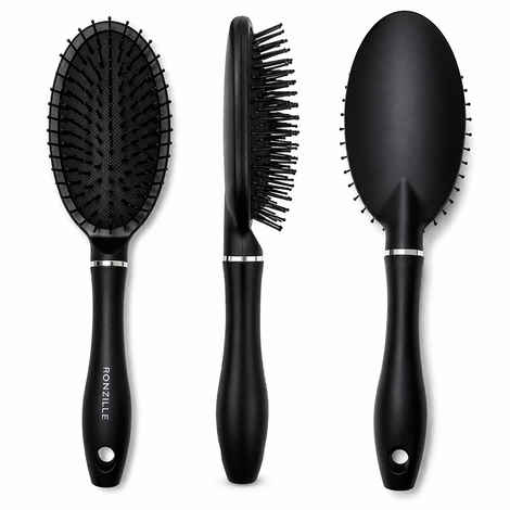 Buy Ronzille Premium Black Detangling Round Paddle Hair Brush for Smooth & Tangle-Free Hair 1 pc - Purplle