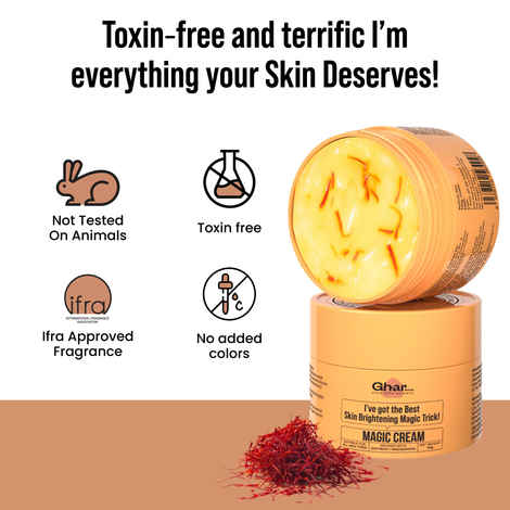 Buy Ghar Soaps Magic Cream with Saffron & Niacinamide for De-Tan & Skin Brightening 50 gm - Purplle