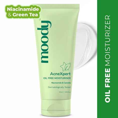 Buy MoodyAcne Lightweight Oil Free Gel Moisturiser For Oily Skin With Azelaic Niacinamide HA & Squalane - 50 ml - Purplle