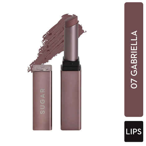Buy SUGAR Cosmetics Mettle Satin Lipstick | Highly Pigmented & Silky Matte Finish | Creamy Texture | Mango Butter Infused | 2.2 gm - 07 Gabriella (Soft Dusty Nude/Nude Pink) - Purplle