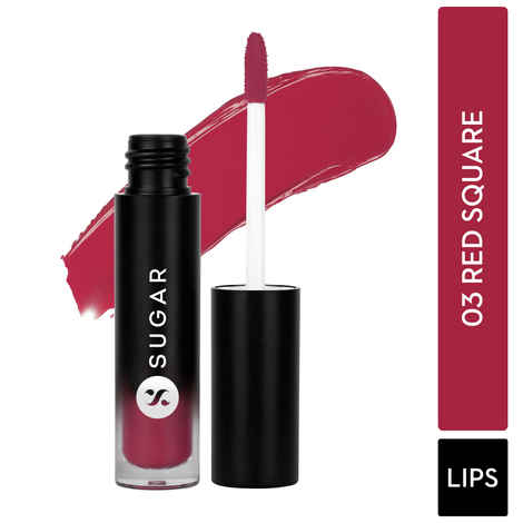 Buy SUGAR Cosmetics Mousse Muse Lip Cream | Lasts 24+ Hrs | Creamy Mousse Lipstick | Waterproof & Smudgeproof | 5 ml - 03 Red Square - Purplle