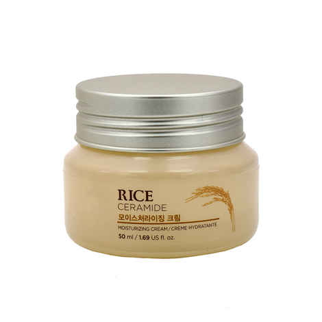 Buy The Face Shop Rice & Ceramide Moisturizing Cream, Moisturizing face cream for for brightening and strengthening the skin barrier 50 ml - Purplle