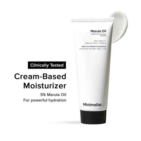 Buy Minimalist 5% Marula Oil Moisturizer with Hyaluronic Acid & Vitamin F & E for Dry Skin - Purplle