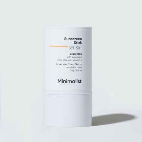 Buy Minimalist SPF 50 Sunscreen Stick with Adenosine, Rice Bran Oil & Vitamin E, Broad spectrum PA++++ - 20 gm - Purplle