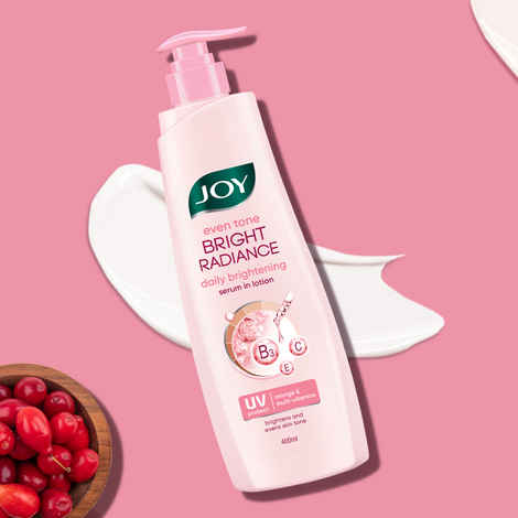 Buy Joy Even Tone Bright Radiance Daily Brightening Serum in Lotion (400 ml)|With Niacinamide & Alpha Arbutin | Removes Tan, Dark Spots & Restores Natural Glow | Lightweight, Non Sticky & Non Greasy - Purplle