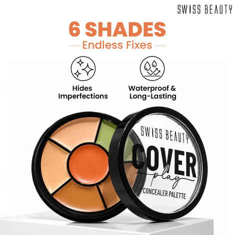 Buy Swiss Beauty Cover Play Concealer Palette | Hides Imperfections | Waterproof | Long-Lasting - 13 gm, Light To Medium - Purplle