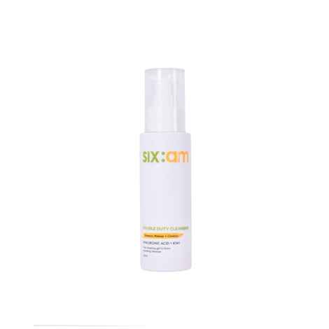 Buy SIX AM 2-in-1 Korean Double Duty Cleanser- facewash & makeup remover with Ceramides, Hyaluronic Acid (100 ml) - Purplle