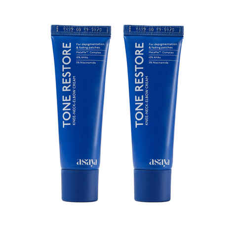 Buy Asaya Tone Restore Cream for Dark Knees & Elbows | Depigmenting Cream with MelaMe™, Kojic Acid, AHAs & Urea | 50 gm | Pack of 2 - Purplle
