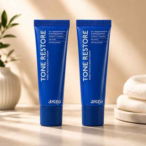 Buy Asaya Tone Restore Cream for Dark Knees & Elbows | Depigmenting Cream with MelaMe™, Kojic Acid, AHAs & Urea | 50 gm | Pack of 2 - Purplle