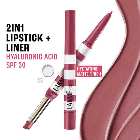 Buy Lakme 9to5 Hya Matte Beach Edit Lipstick+Liner 6- Off Duty Nude- 2.24 gm - Purplle