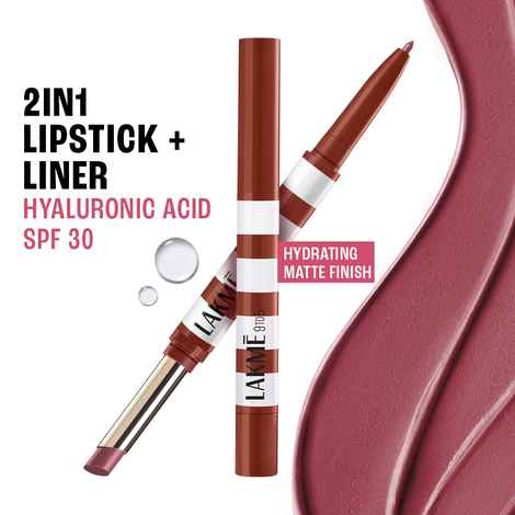 Buy Lakme 9to5 Hya Matte Beach Edit Lipstick+Liner 8- Pro Pink Medium- 2.24 gm - Purplle