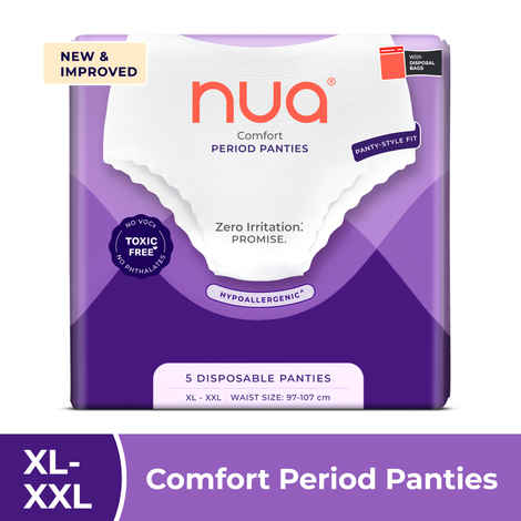 Buy Nua Nua Overnight Period Panties| 5 units (XL-XXL) - 244.5 gm - Purplle