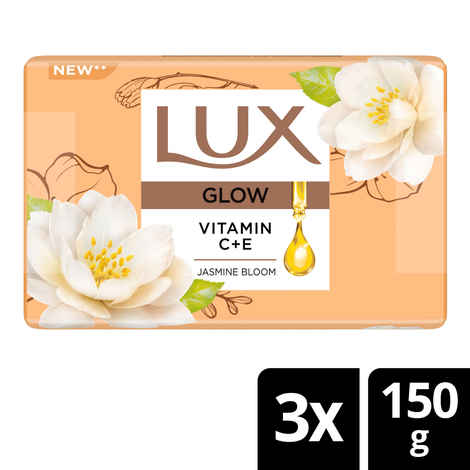 Buy Lux Flaw-less Glow Bathing Soap infused with Vitamin C & E | For Superior Glow | 150g x 3 - Purplle