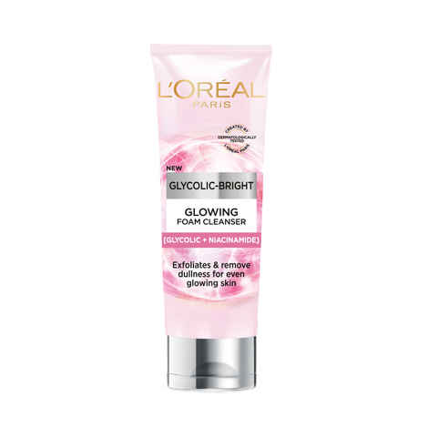 Buy L'Oreal Paris Innovation Glycolic- Bright Glowing Daily Cleanser Foam, 100ml | Glycolic acid, Exfoliates and Removes Dullness for even glowing skin - Purplle
