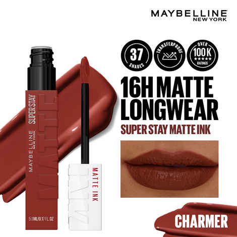 Buy Maybelline New York Superstay Matte Ink Liquid Lipstick - 16H Longwear Matte | Charmer - 5 ml - Purplle