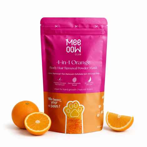 Buy Meeoow Club 4-in-1 Orange Body Hair Removal Powder Mask (80 gm) - Purplle