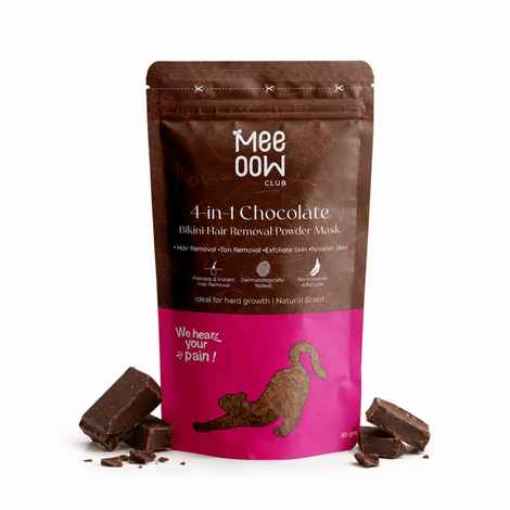 Buy Meeoow Club 4-in-1 Chocolate Bikini Hair Removal Powder Mask (80 gm) - Purplle