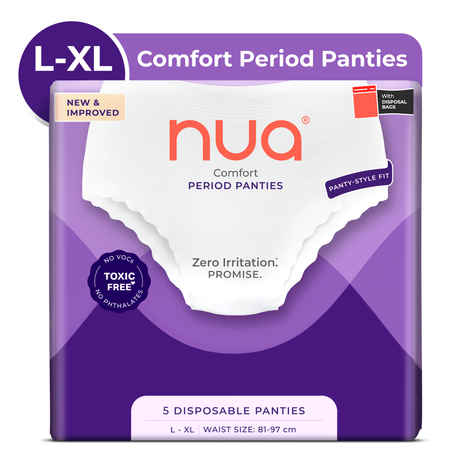 Buy Nua Comfort Disposable Period Panties (L-XL) 5 pc - Purplle