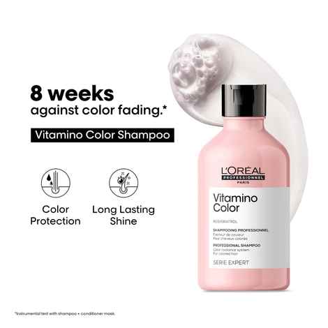 Buy L'Oreal Professionnel Serie Expert Vitamino Shampoo | Protects hair colour from fading & adds shine |A With Resveratrol (300 ml) - Purplle