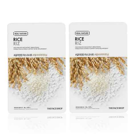 Buy The Face Shop Real Nature Rice Face Mask 20 gm (Pack of 2) - Purplle