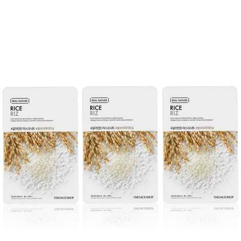 Buy The Face Shop Real Nature Rice Face Mask 20 gm (Pack of 3) - Purplle