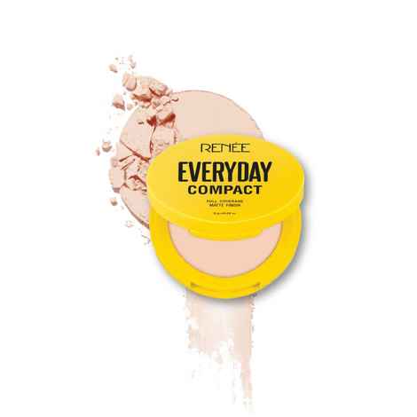 Buy RENEE Everyday Compact 02 Latte, Matte Finish, High Coverage, Ultralight & Silky Smooth Finish, Enriched with Vitamin C, H yaluronic acid & SPF, 8 gm - Purplle