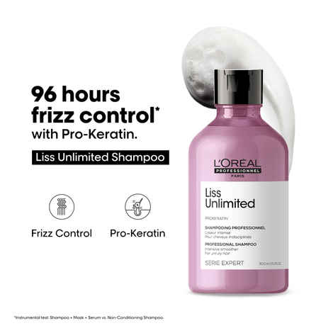 Buy L'Oreal Professionnel Liss Unlimited Shampoo for Frizzy & Unruly Hair 300 ml | With Pro-Keratin - Purplle