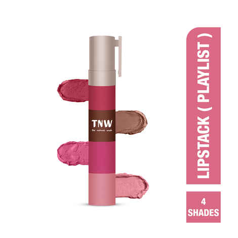 Buy TNW The Natural Wash Lipstack- 01. Playlist| With Jojoba oil, Vitamin E & Shea butter | Ultra Pigmented | Transferproof | 6.4 gm - Purplle