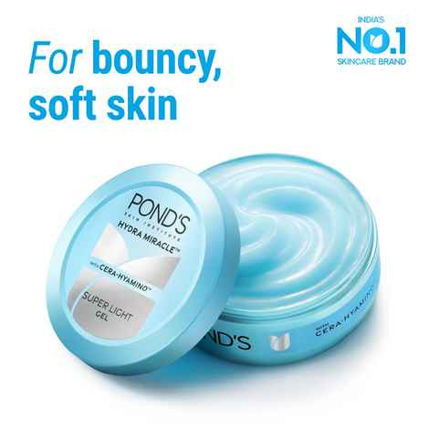 Ponds Super Light Gel | Oil-Free Moisturizer with Hyaluronic Acid & Vitamin E | Hydrates Skin |Non Sticky| 200 ml