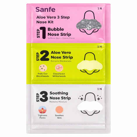 Buy Sanfe DeepDetox 3-In-1 Nose Strips | Pack of 3 | Fights Blackheads & Whiteheads | 3-Step Deep Pore Cleansing Nose Patches with Bubble, Charoal & Aloe Vera Strips | Removes Impurities & Excess Oil - Purplle