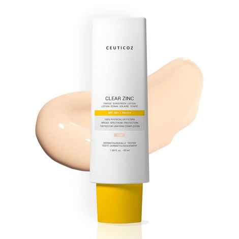 Buy Ceuticoz Clear Zinc Tint SPF Lotion Sunscreen IVORY 50 ml - Purplle