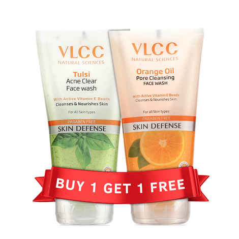 Buy VLCC Tulsi Face Wash (150 ml) + Orange Oil Face Wash Free (150 ml) - Purplle