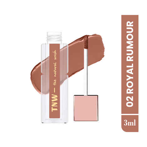 Buy TNW The Natural Wash Comfy Matte Liquid Lipstick | 02 Royal Rumour | Weightless, Hydrating & Long-Wear | Mocha Brown Tone | Shea Butter, Hyaluronic Acid & Jojoba Oil | Paraben-Free | 3 ml - Purplle
