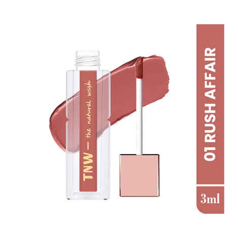 Buy TNW The Natural Wash Comfy Matte Liquid Lipstick | 01 Rush Affair | Weightless, Hydrating & Long-Wear | Red Clay Tone | Shea Butter, Hyaluronic Acid & Jojoba Oil | Paraben-Free | 3 ml - Purplle