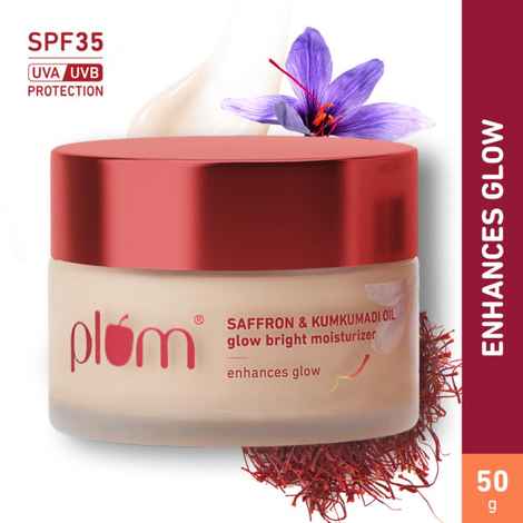 Buy Plum Saffron & Kumkumadi Oil Glow Bright Moisturizer- With SPF 35 (50 gm) - Purplle